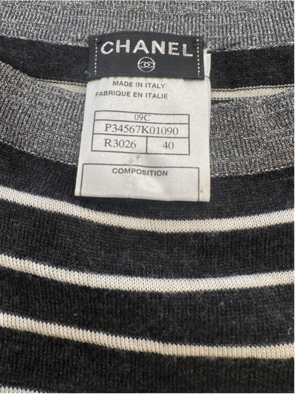 CHANEL 09C Cashmere Silk Twin Set Cardigan Tank Top CC Heart Logo IT 40 - Picture 9 of 10